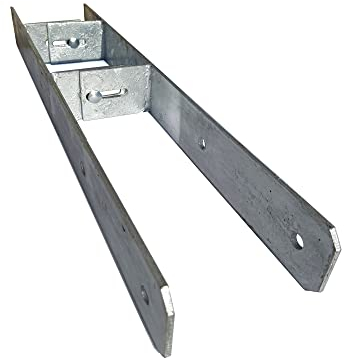 Pfostenträger H-Form/H-Pfostenträger/H-Anker/Eck-Anker zum Einbetonieren in Breite einstellbar (600 mm (H-Anker/Eck-Anker))