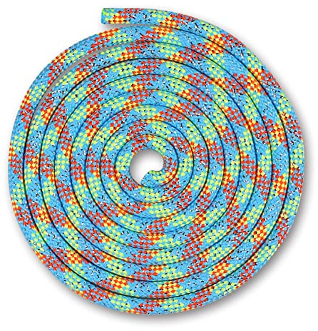 Cuerda para Gimnasia Rítmica Ponderada 150 g con Lurex DRUNA 2,5 m (Azul Claro-Coral-Limon-Plata)