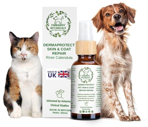 Furbabies Dermaprotect Rose Serum For Cats Allergy Relief | Anti-Itch for Cats | Reduces Over Grooming, Licking, Hair Loss Calming & Nourishing Formula Flea Repellent Plant-Based Care, 50ml