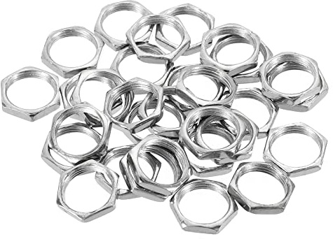 PATIKIL 30-Pack M12 x 0,75 Stahl Sechskantmutter metrisches Gewinde verzinkte Mutter Schraubenbolzen 3mm Höhe