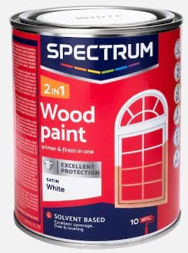 Vintage Luxury Spectrum Holzlack 750 ml, Wood paint, Holzlack 2-in-1-Farbe, Treichen von Gartenzäunen, Schuppen oder Gartenmöbeln (Holzlack, Weiß)