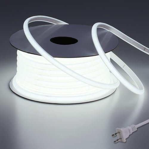 BENLUN Tira LED COB 110V 20 Metros, 6000K Blanco Frio Luces de LED Exterior Impermeable, 10W/M CRI 90+ Flexible Luz LED sin Transformador para Habitacion Techo, Decoración, Patio