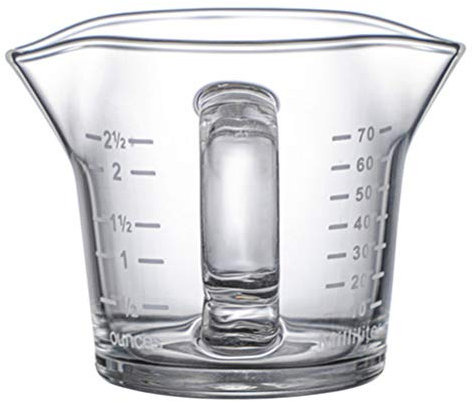 WIPPWER Bicchiere for caffè Espresso Bicchiere for caffè Bicchiere graduato con 2 beccucci con Manico Shaker for Bevande Latte caffè Misurino Strumento for 70 ml / 306