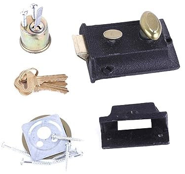 Homoyoyo Serrure De Porte Extérieure Fonte Antivol Système De Verrouillage Ancien Pour Sécurité Maison Facile Installation