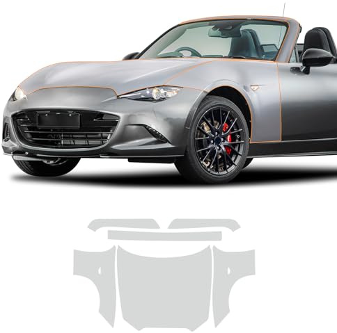 FDAIUN PPF Lackschutzfolie für Mazda MX-5 2016 2017 2018 2019 2020 2021 2022 2023 TPU Schutzfolie Transparent Schutzfolie Zubehör (Motorhaube+Kotflügel+A-Säule)