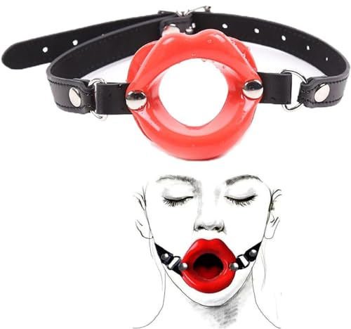 PacuM Boca de Juguete, Boca de Silicona, Labios, Boca de Bola, Bola de Fetiche, Cuero Atado, Esclavo de Fetiche, Juguete de Pareja para Principiantes,Red