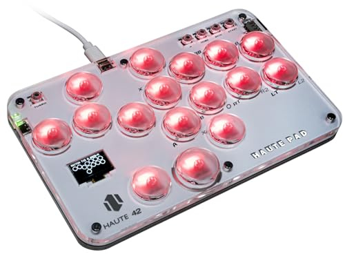 Borcham Haute42 S16 - Barra de arcade sin palanca, con funciones RGB y turbo DIY, latencia de entrada <1ms, compatible con PC/PS3/PS4/Switch/Steam Deck, compatible con Hot Swap y SOCD