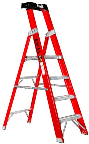 Excel Electricians Fibreglass Platform Step Ladder 4 Tread 1.57m EN131