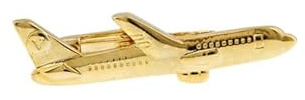 Dsnyu Tie Clip Gold, Tie Clip Small Flugzeug Elegant Klassisch Hemd Anzug Herren Schmuck mit Geschenkbox
