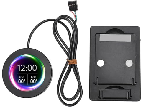 ASHATA 2.1 Inch AIO Computer Temp Monitor CPU Cooler for Water Cooling Systems, PC Sensor Panel PC Sensor Panel for PC Computer Accessories (Black)