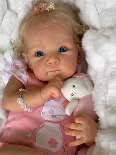Zero pam Reborn Baby 18 Zoll Lebensecht Babypuppen Stoffkörper Silikon Baby Realistische Newborn Baby Puppe Wie Echt Blonde Haare Real Baby Puppe Wie EIN Echtes Baby