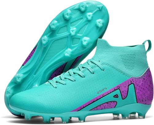 Kmrlofiy Fotbollsskor, herr, pojke, High Top Spike, mikrofiber, Cleats, professionella fotbollsskor för utomhusbruk, atletiska träningsskor, tävling, 39 EU