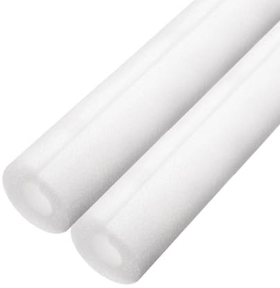 sourcing map 2pcs Pipe Insulation Foam Tube Split Pipe Lagging 30mm(1 3/16 Inch) ID 60mm OD 3ft Freeze Protection for Copper Pipe, White