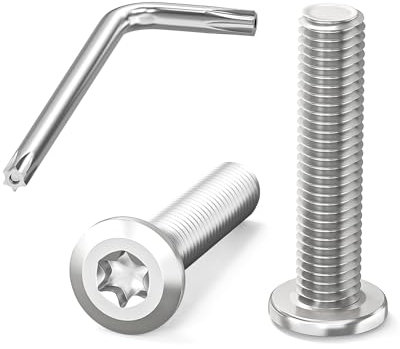 Dayalo 10 Stück Flachkopfschrauben M8, Torx Schrauben M8 x 35 mm Edelstahl A2 V2A Metallschrauben mit Torx Schlüssel | Hohe Festigkeit | Korrosionsschutz