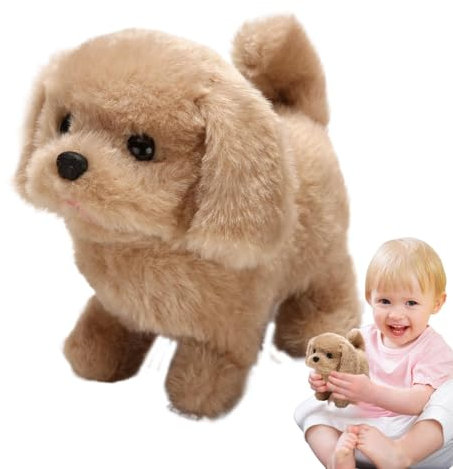 Chien jouet électronique, jouet pour chien qui aboie, Jouet pour chiot en peluche, Jouet de marche animé interactif, jouet en peluche pour chiot avec marche, aboiement et remuement de la queue pour un