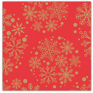 Servietten stoffähnlich 40x40cm mit Schneeflocken 25 Stück - FARBAUSWAHL - Airlaid saugstark - Einweg Tischservietten zum Falten - Papierservietten für Weihnachten Winterhochzeit Gastronomie Rot Gold