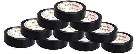 TIDTALEO 10pcs Electrical Tape Feet Insulation Tape for Electrical Work Black Moisture and Abrasion Resistant for High-voltage Cable Repair and Wire Connections