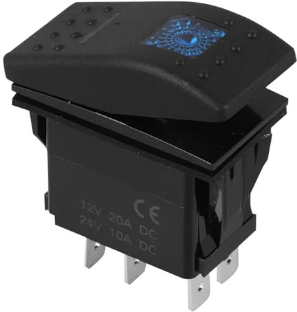 GLEAVI Interrupteur à Bascule Marin Led 12v 20a Câble 5 Broches Pa66 Pour Bateau Camping-car Polyvalent Usage Nautique Et Éclairage Extérieur