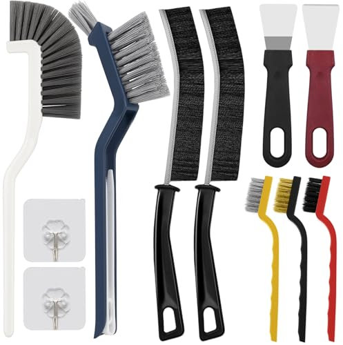 Richunie 9 Pièces Brosse de Nettoyage Multifonctionnelle pour Salle de Bain, Cuisine et Fenêtres