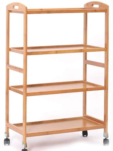 3-Tier Serving Trolley, Wooden Kitchen & Dining Cart, Mobile Storage Cart for Home, Office, Living Room - Brown