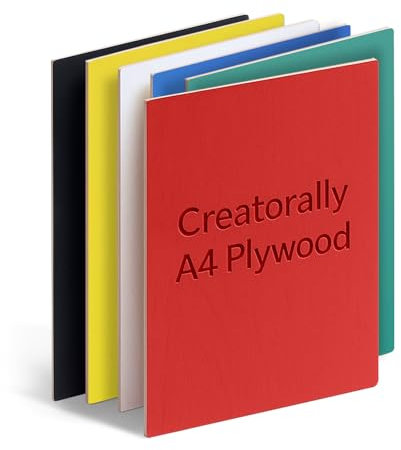 Creatorally Farbige Sperrholz 3mm, Laser Material Sperrholzplatte 29.7x21 cm 6 Stück, Linde Holz für Lasercut Schneiden und Gravieren, Holzplatte zum DIY Brandmalerei (6 Farben)