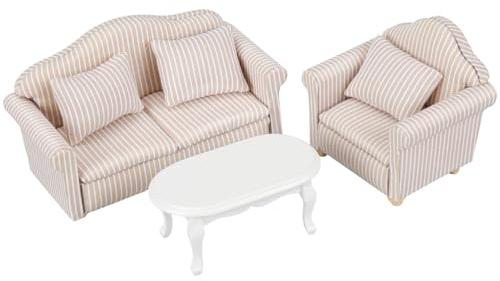 Puppenhaus Möbel Miniatur Sofa Couch Miniatur Tabellen Miniatur Sofa Tisch Wichtel Couchtisch Sessel 1/12 Puppenhaus Sofa Miniatur Möbel Puppenhaus Möbel Set