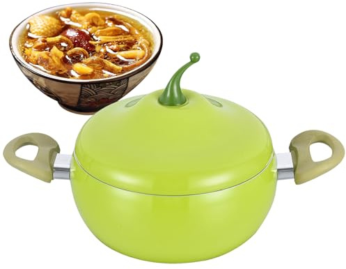 Pentola piccola | Pentola a forma di frutta | Pentola per zuppa con coperchio, per piano cottura a induzione, per cucinare latte, zuppe, spaghetti friggere bollire cucina piano cottura