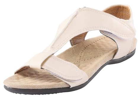 Generisch 2026 Orthopedic Arch Support Sandals for Women Summer Comfortable Flat Beach Sandals Casual Elegant, beige, 4 UK