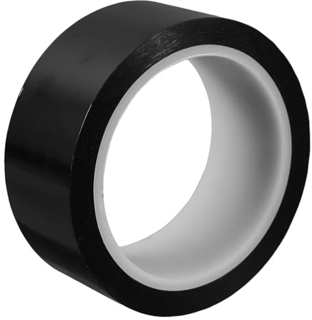 ANDRESLAD Cinta Adhesiva Opaca Negra 40mm X 50m para Electrónica Cinta Aislante Térmica Resistente Alta Temperatura para Bloqueo de Luz y Protección Pantalla