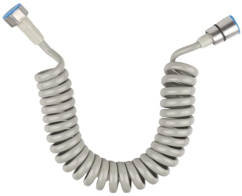 Bidet Shower Hose 3M ABS Bidet Hose Spring Flexible Telescopic Toilet Hose Stainless Steel Interface Replacement Shower Tube for Bidet Sprayer Toilet Faucet Hand Shower Standard G1/2 Connectors(Gray)