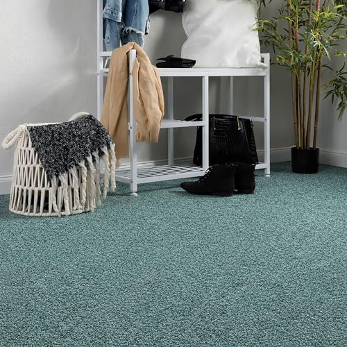Steffensmeier Teppichboden Meddon Meterware | Auslegware für Kinderzimmer Wohnzimmer Schlafzimmer | Grün, Größe:300x200 cm
