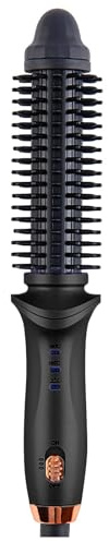Brosse ronde chauffante sans fil pour les déplacements - Fer à friser thermique pour cheveux courts - Rechargeable par USB - Outil de coiffage compact pour homme et femme - Bouclés lisses (BK2, taille