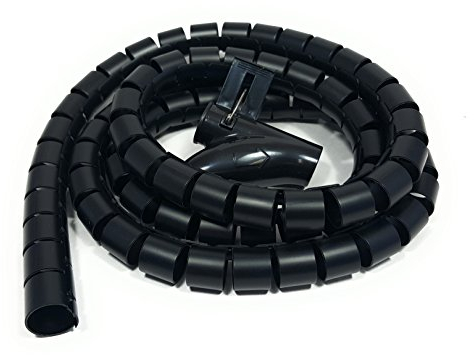 Bambelaa! Kabelschlauch Schwarz 1,5m Durchmesser 20mm - 22mm Selbstschließend für Schreibtisch Kürzbar Flexibler Kabelkanal Flexibel Wand Kabelschutz Kabelmanagement für TV Computer