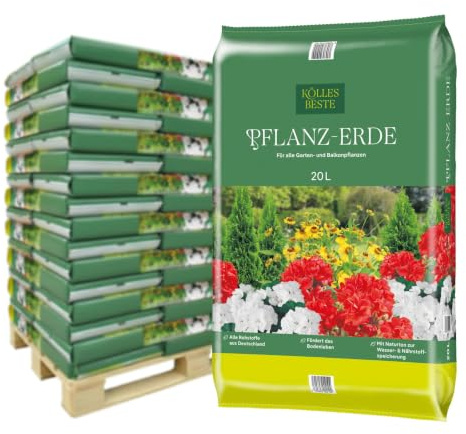 Kölle's Beste! Pflanzerde torfreduziert, 900 Liter gesamt, 45 Sack à 20 Liter auf Palette