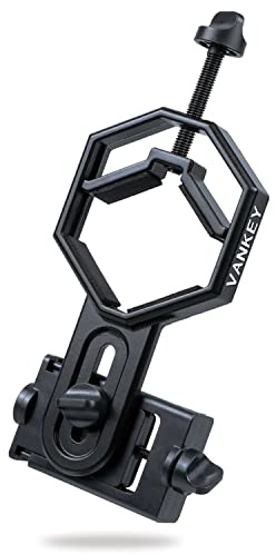 VANKEY Large Telescope Phone Mount, Metal Phone Adapter for Spotting Scope, Monocular, Binocular - Fits iPhone, Samsung and More Smartphone (Bluesky V1-L)