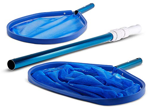 Kescher Set 11, Bodenkescher Aluminium, Laubkescher Aluminium, Teleskopstange kurz, Reinigung, Schwimmbecken, Pool, Quick Up