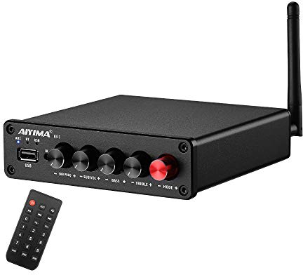 AIYIMA B01 - Amplificatore stereo Bluetooth 5.0 Digital 2.1 amplificatore audio 50 Wx2 + 100 W Sub con USB