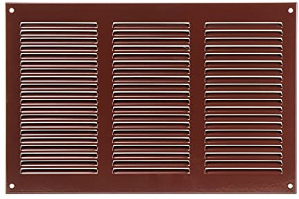 Steinberg14 Lüftungsgitter 300x200 mm - Braun Metall Belüftungsgitter mit Insektenschutz - Abluftgitter für Wand und Decke - Lüftungsabdeckung für Innen und Außen - Insektenschutzgitter