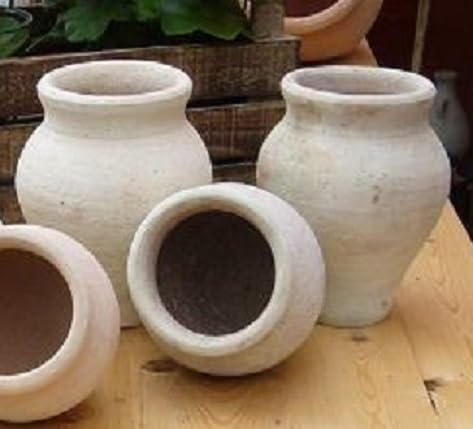 B-Ware !! 4er Set Rustikale Blumentöpfe Übertopfe je ca.17 cm hoch Terracotta Terrakotta Garten Mediterran Landhaus Vintage