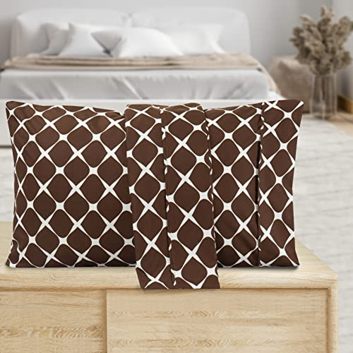 Valerian Bloomingdale Pattern Pillowcase 1500 Thread Count 2-Piece Set Super Soft, Easy Slip-On and Wrinkle Resistant, Bloomingdale King Pillowcase, Brown