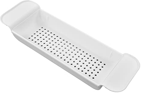 Vassoio per Vasca da Bagno, Vassoio per Vasca da Bagno, Vassoio per Vasca da Bagno con Lati Estensibili, Organizer per Vasca da Bagno Multifunzione, Antiscivolo per Contenitori da Viaggio per(Bianco)
