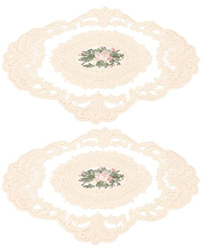 Pssopp 2 Stück Spitzen-Tischset, Baumwollspitze, Dekorationen, Spitzendeckchen, Tischsets, Vase, Matte, Teeuntersetzer, Stoff für Tischdekoration, Heimtextilien, Restaurants, Hochzeiten