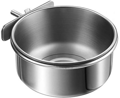 Ciotole per Acqua e Cibo per Pappagalli, Mangiatoia per Uccelli in Acciaio Inox con Morsetto, Ciotola per Uccelli per Parrocchetto, Pappagallo, Ara, Calopsitta