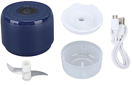 Okuyonic Robot da, lama in acciaio inox, mini tritatutto senza fili, 100 ml, per domestico (blu)