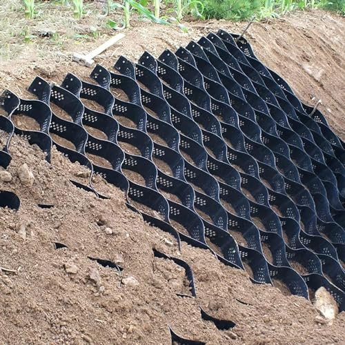 ELzEy Stabilisateur de Grille au Sol Robuste, Grille de Pose de Grille de Gravier de Tourbe, géogrille de Charge de Conduite de Camion léger/Voiture (Size : 6m x 6m (19.5ft x 19.5ft))