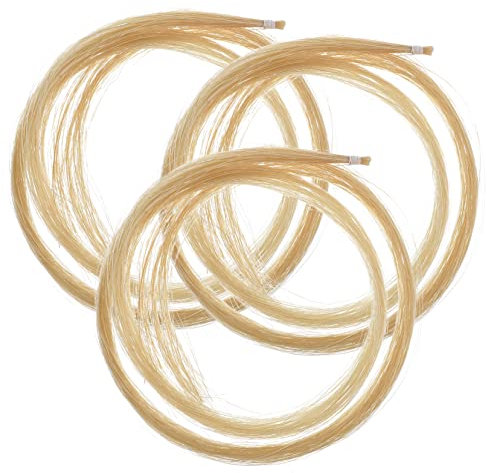 SAFIGLE 3er-pack Geigenhaar – Mongolisches Rosshaar Als Ersatz Für Geigenbögen – Zubehör Für Violine Und Erhu