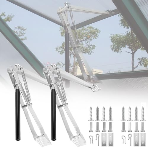 Tawveml Ouvre-fenêtre Automatique, Ouvre-fenêtre Vent Autovent Serres Automatiques Sensibles à la Chaleur Solaire Accessoires de Serre de Toit pour Serres et Abris de Jardin (2X Double Ressort)