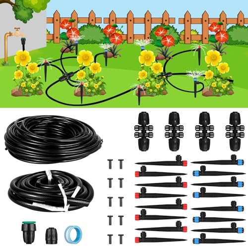 Bewässerungssystem, 24+5m/95FT Bewässerung Kit, Garten Micro Drip Bewässerung Automatik Bewässerung Kit Gewächshaus, Tröpfchenbewässerung Bewässerungssystem Garten Gewächshaus Pflanzen Tropfstrahlern