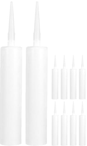 ANDRESLAD 10 Pack Empty Caulking Sealant Tubes Refillable Caulk Tubes for DIY Repairs Tile Joints and Corners Portable Reusable Tubes Compatible with Sealants Silicones and Resins