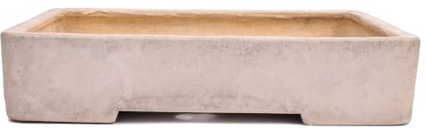 generisch Tokoname Bonsaischale von Harumatsu - 42 x 32,5 x 9 cm - eckig - cremefarben - 58022